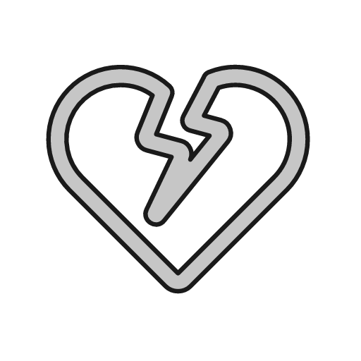 Heartbreak outline icon, outline style, from Glyphs