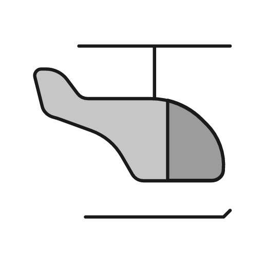 Helicopter duo icon, line style, from Glyphs
