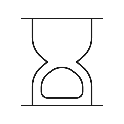 Hourglass 100 icon, line style, from Glyphs