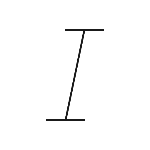 Italic icon, line style, from Glyphs