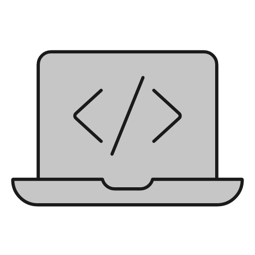 Laptop code duo icon, line style, from Glyphs