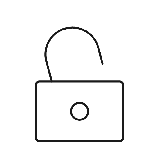 Lock open icon, line style, from Glyphs