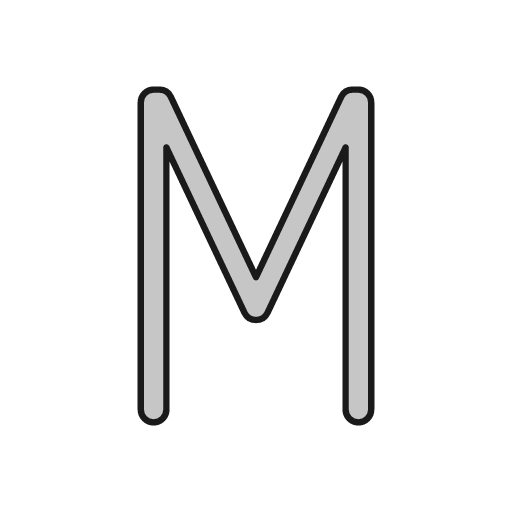 M outline icon, outline style, from Glyphs