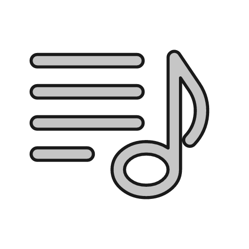 Music list outline icon, outline style, from Glyphs