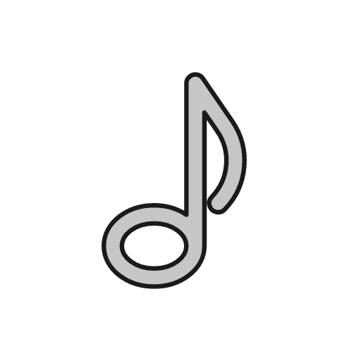 Music note outline icon, outline style, from Glyphs