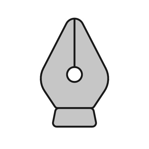 Pen nib duo icon, line style, from Glyphs