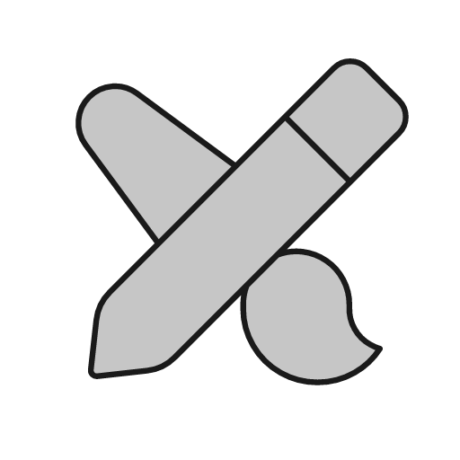 Pencil paintbrush duo icon, line style, from Glyphs