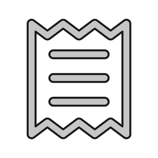 Receipt outline icon, outline style, from Glyphs