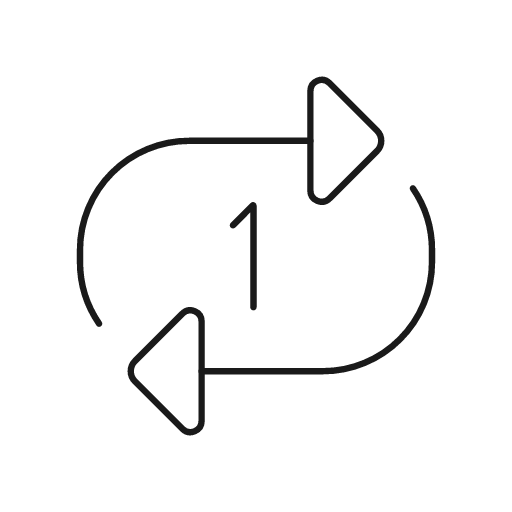 Repeat once icon, line style, from Glyphs