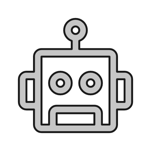 Robot head outline icon, outline style, from Glyphs