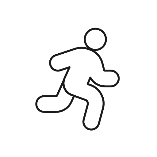 Running icon, line style, from Glyphs