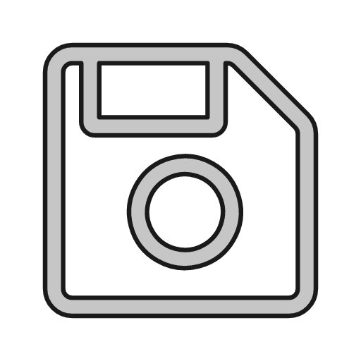 Save 1 outline icon, outline style, from Glyphs
