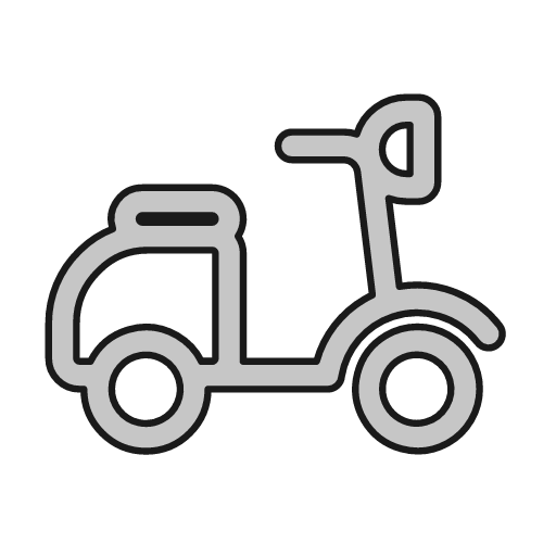 Scooter side outline icon, outline style, from Glyphs