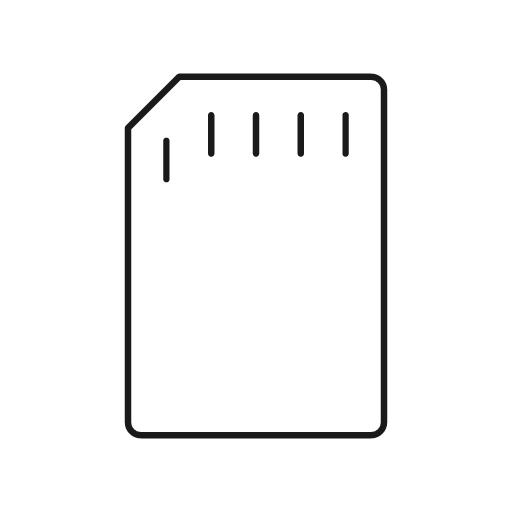 Sd card icon, line style, from Glyphs