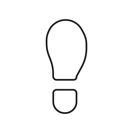 Shoe print icon, line style, from Glyphs