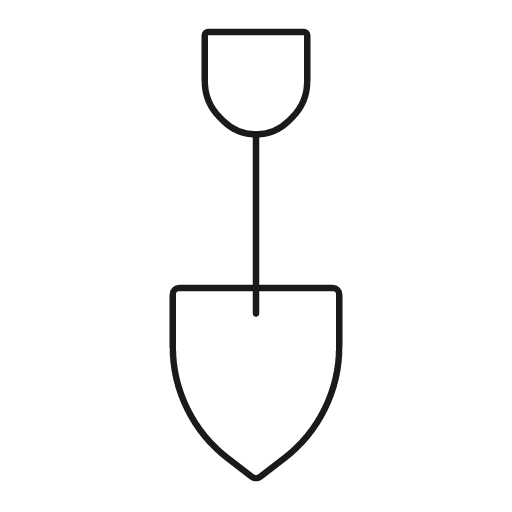 Shovel icon, line style, from Glyphs