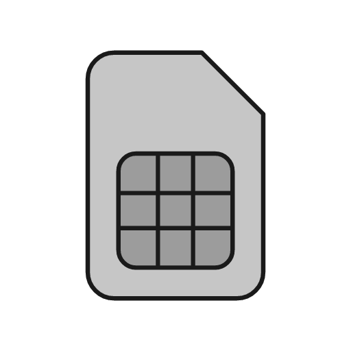 Sim card duo icon, line style, from Glyphs