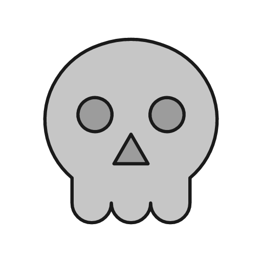 Skull 1 duo icon, line style, from Glyphs
