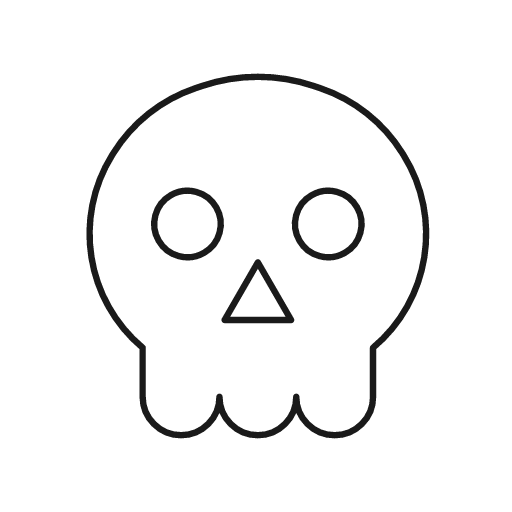 Skull 1 icon, line style, from Glyphs