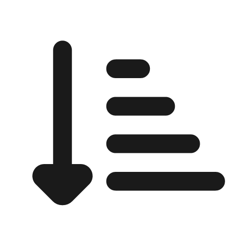 Sort amount down bold icon, bold style, from Glyphs