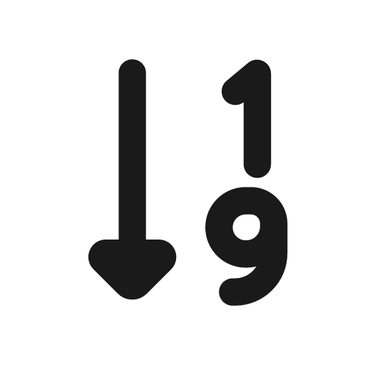 Sort numeric down bold icon, bold style, from Glyphs