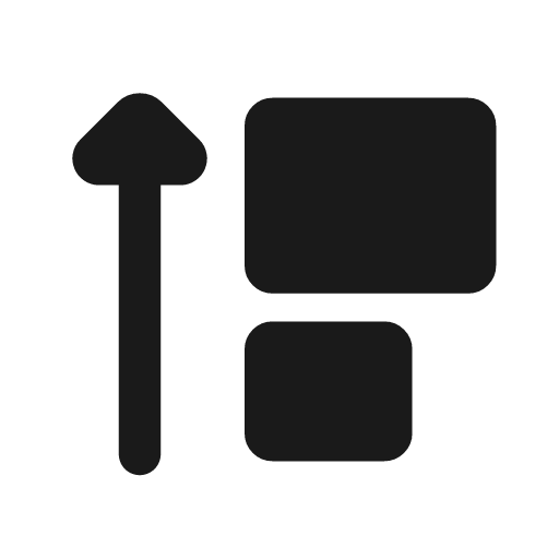Sort size up 1 bold icon, bold style, from Glyphs