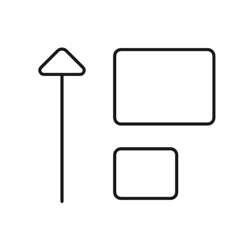 Sort size up 1 icon, line style, from Glyphs