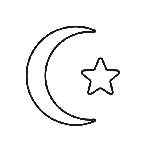 Star and crescent icon, line style, from Glyphs