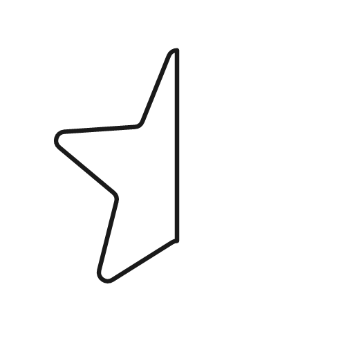 Star half icon, line style, from Glyphs