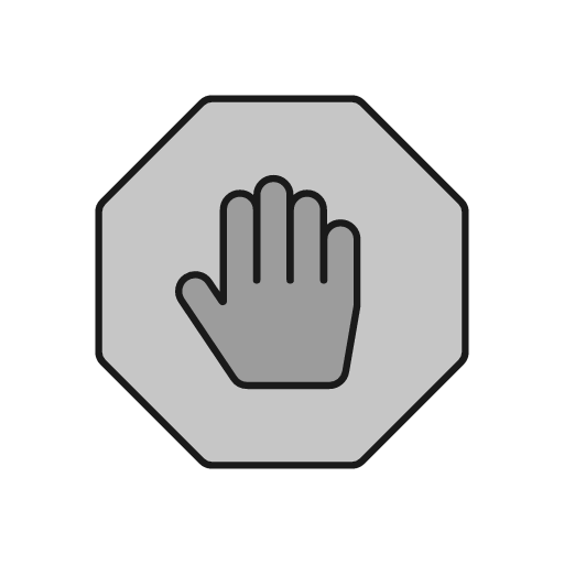 Stop hand duo icon, line style, from Glyphs