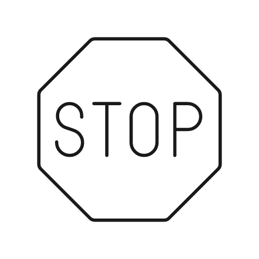 Stop sign icon, line style, from Glyphs