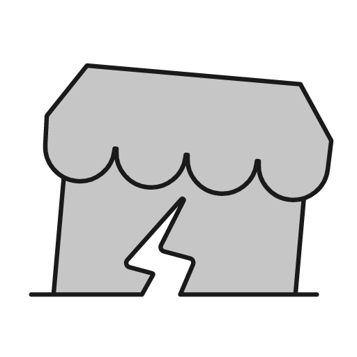 Store break duo icon, line style, from Glyphs