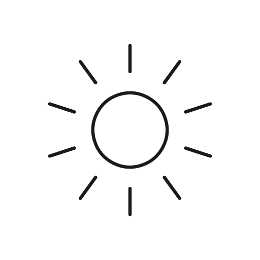 Sun 1 icon, line style, from Glyphs