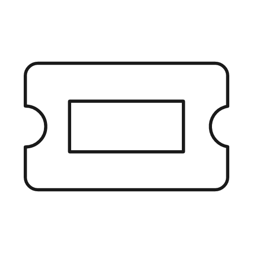 Ticket 1 icon, line style, from Glyphs