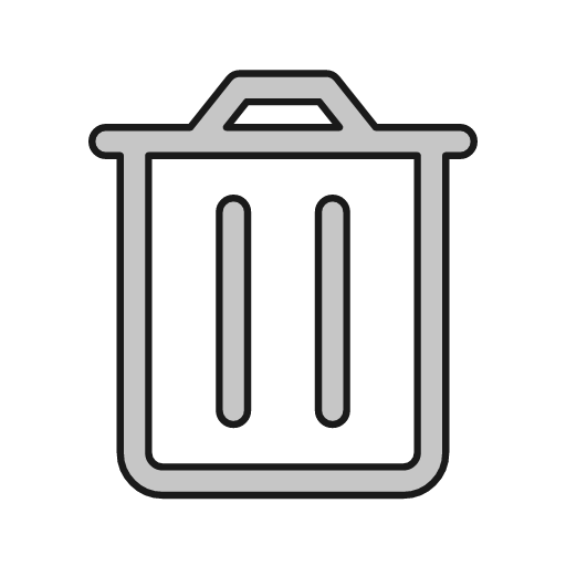 Trash 1 outline icon, outline style, from Glyphs