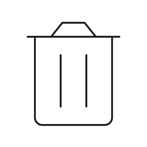 Trash 1 icon, line style, from Glyphs