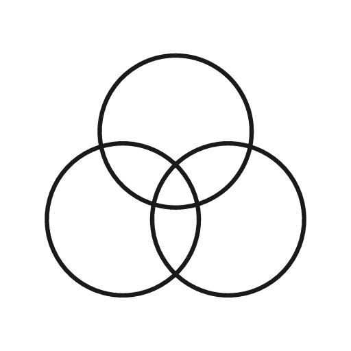 Venn icon, line style, from Glyphs