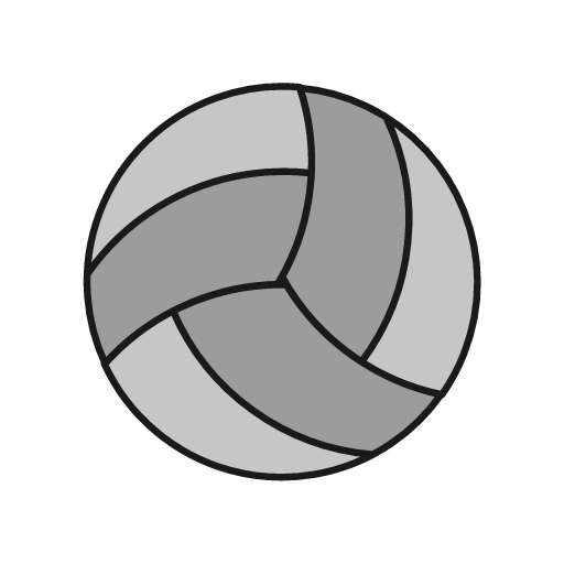 Volleyball duo icon, line style, from Glyphs