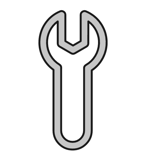 Wrench outline icon, outline style, from Glyphs