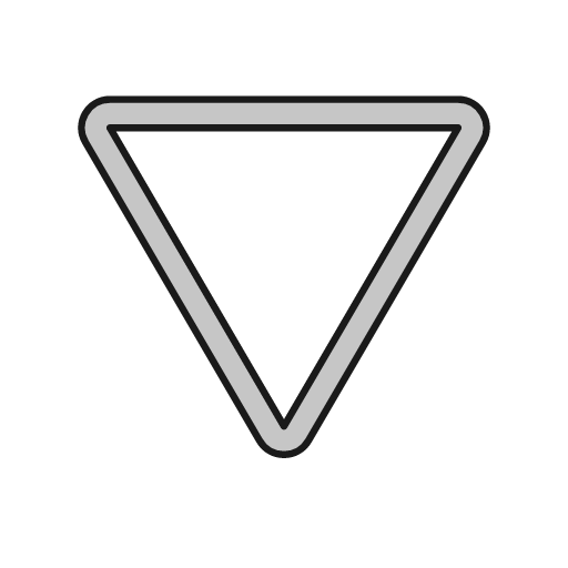 Yield sign outline icon, outline style, from Glyphs