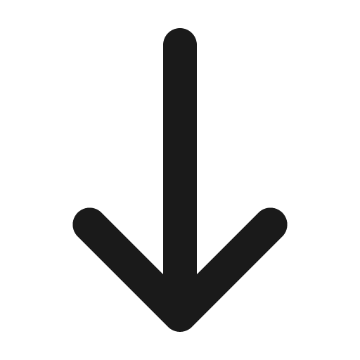 Arrow down icon, solid style, from Gravity UI Icons