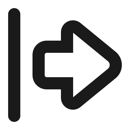 Arrow shape right from line icon, outline style, from Gravity UI Icons
