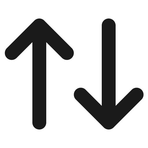 Arrow up arrow down icon, solid style, from Gravity UI Icons