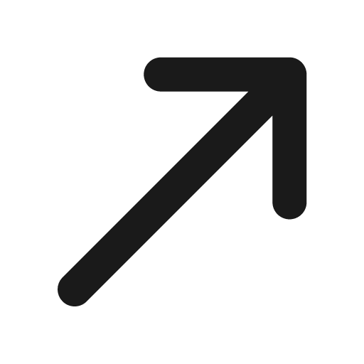 Arrow up right icon, solid style, from Gravity UI Icons