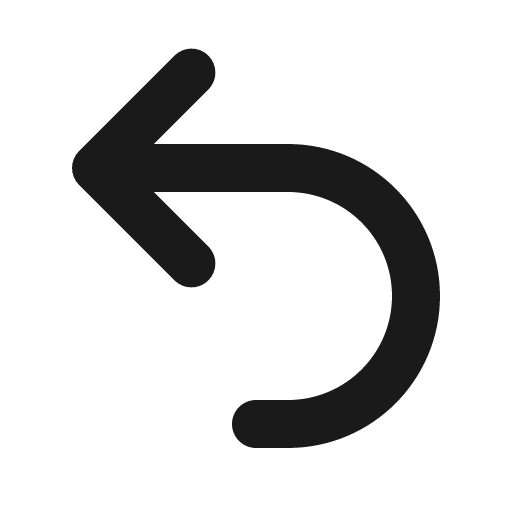 Arrow uturn ccw left icon, solid style, from Gravity UI Icons