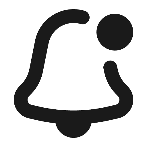 Bell dot icon, solid style, from Gravity UI Icons