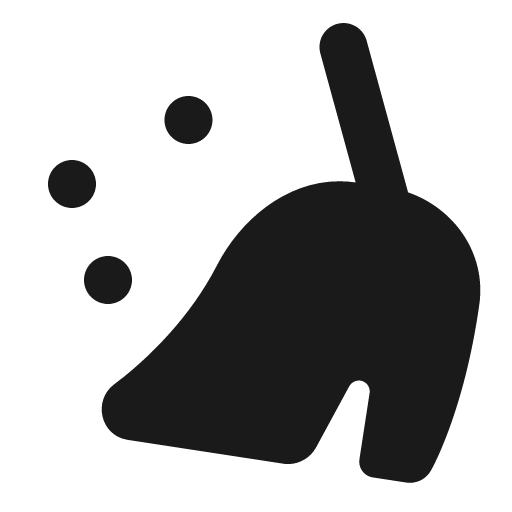Broom motion fill icon, filled style, from Gravity UI Icons