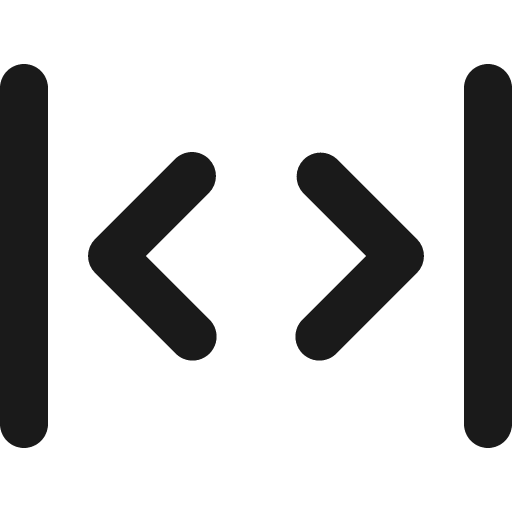 Chevrons expand to lines icon, solid style, from Gravity UI Icons