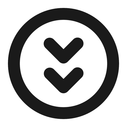 Circle chevrons down icon, solid style, from Gravity UI Icons