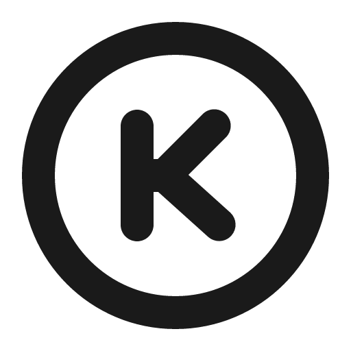 Circle letter k icon, solid style, from Gravity UI Icons
